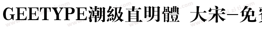 GEETYPE潮级直明体 大宋字体转换